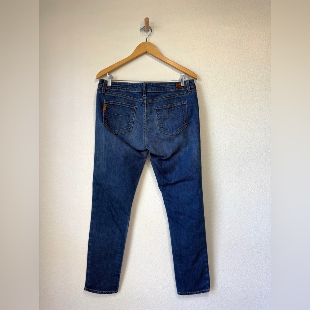 PAIGE Skyline Ankle Peg Jeans Blue Mid Rise Stretch Denim - Picture 5 of 8